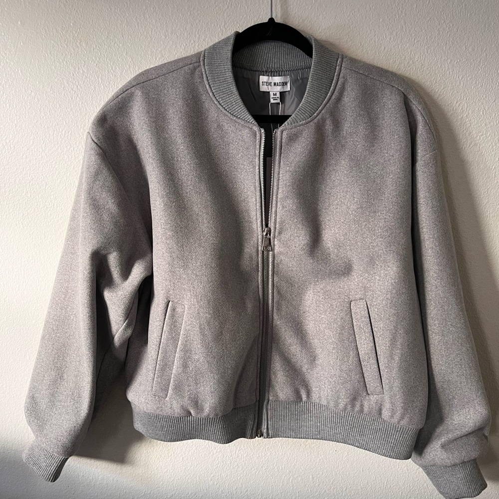 Steve Madden Light Gray Bomber Jacket